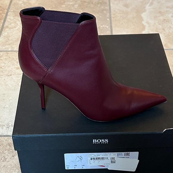 Boss Deep Burgundy Ankle Booties size 39 - Picture 7 of 7